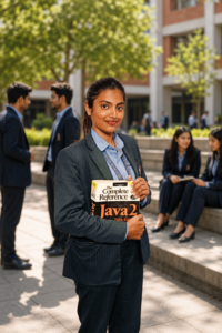 Student at one of the best MBA colleges in Bangalore offering postgraduate programs with industry-oriented management education.