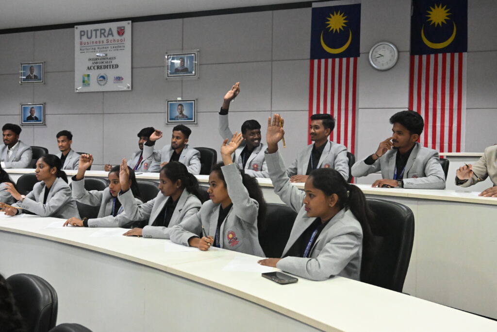 Classroom learning at one of the MBA colleges Bangalore
