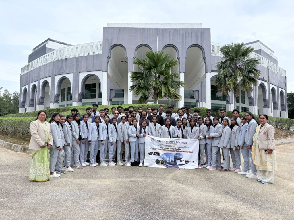 Students exploring opportunities at one of the best MBA colleges in Bangalore