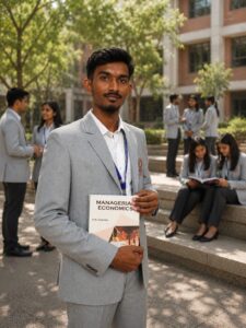 Student at one of the best colleges in Bangalore offering industry-focused specializations and career-oriented education.